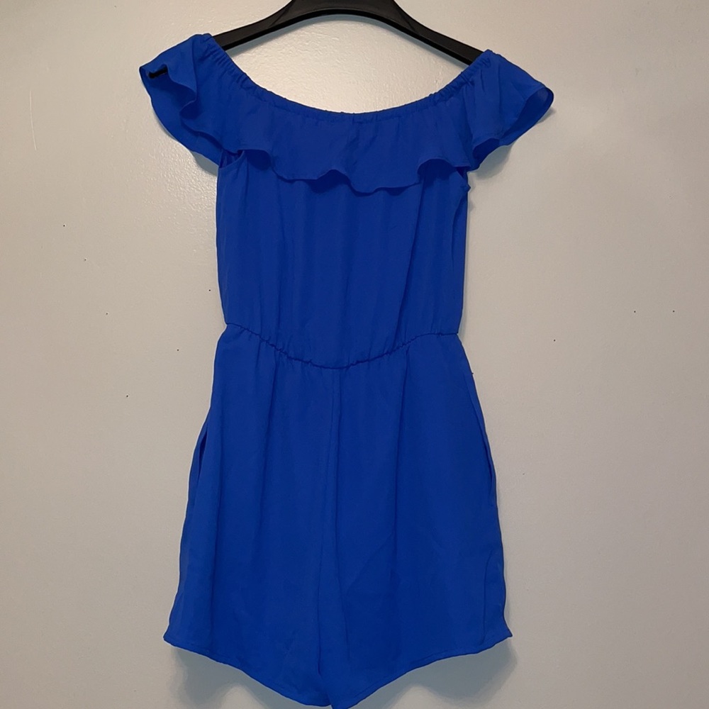 Blue Ruffle Romper - Picture 2 of 3